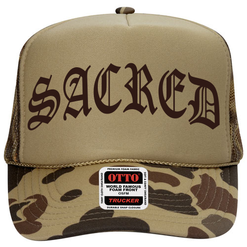 Sacred - Brown Camo Trucker Snapback
