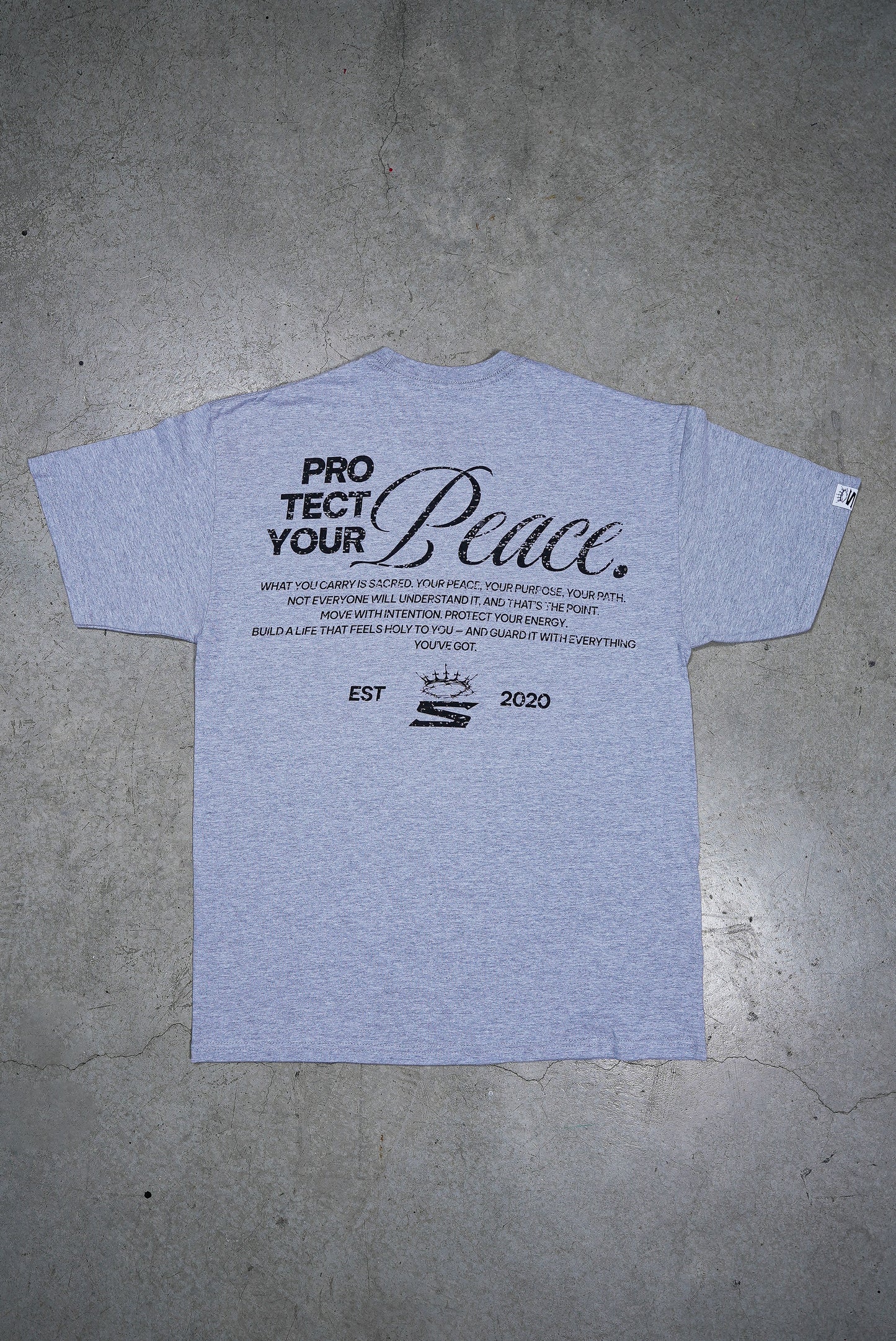 PYP Cursive Premium Tee Heather Grey