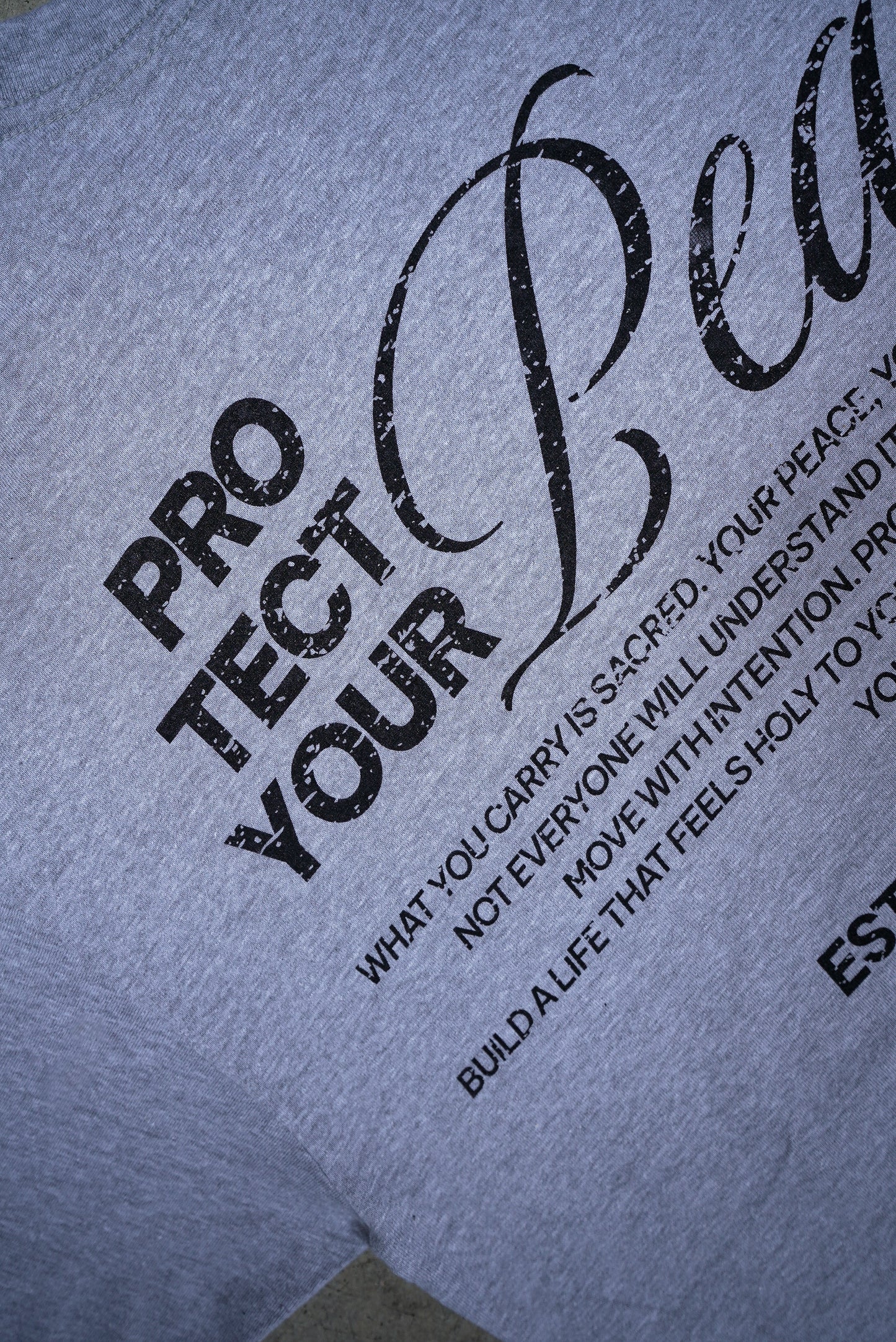 PYP Cursive Premium Tee Heather Grey